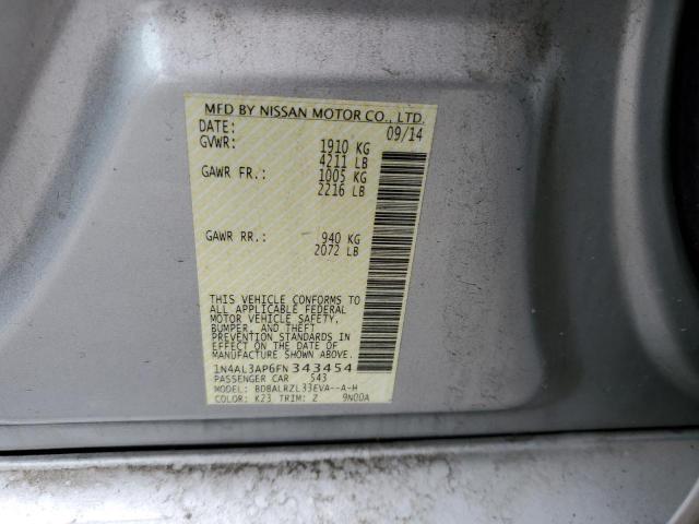 1N4AL3AP6FN343454 - 2015 NISSAN ALTIMA 2.5 SILVER photo 12