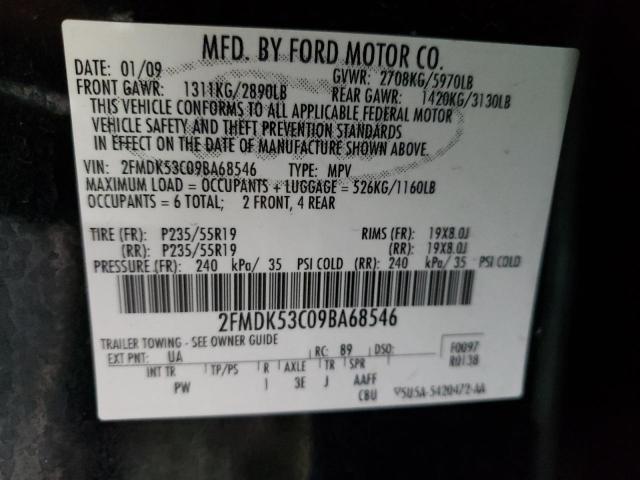 2FMDK53C09BA68546 - 2009 FORD FLEX LIMITED BLACK photo 13