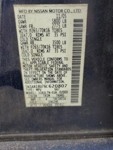 5N1AR18U76C620807 - 2006 NISSAN PATHFINDER LE ლურჯი ფოტო 13