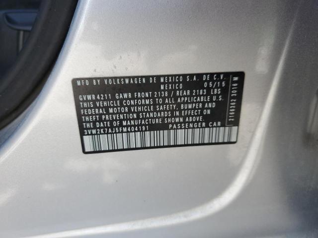 3VW2K7AJ5FM404191 - 2015 VOLKSWAGEN JETTA BASE Gümüş foto 12