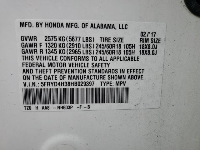 5FRYD4H38HB029397 - 2017 ACURA MDX WHITE photo 13