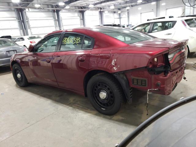 2C3CDXKTXLH196034 - 2020 DODGE CHARGER POLICE BURGUNDY photo 2