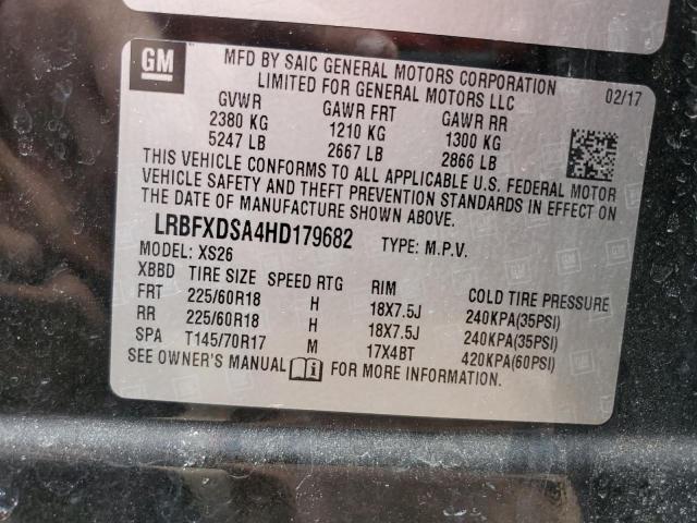 LRBFXDSA4HD179682 - 2017 BUICK ENVISION ESSENCE Սև լուսանկար 13