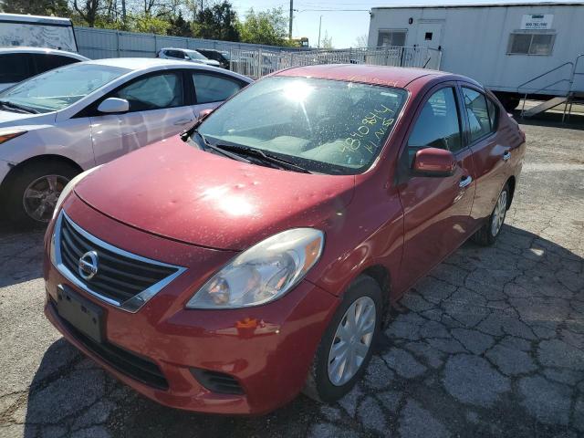 3N1CN7AP9EL818634 - 2014 NISSAN VERSA S RED photo 1