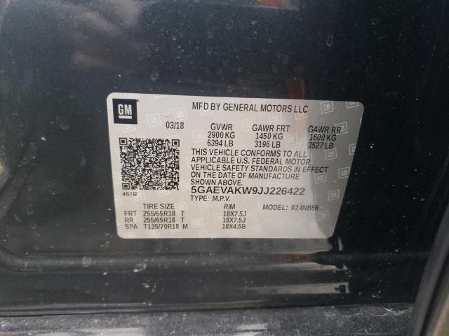 5GAEVAKW9JJ226422 - 2018 BUICK ENCLAVE ESSENCE გრაფიტი ფოტო 14