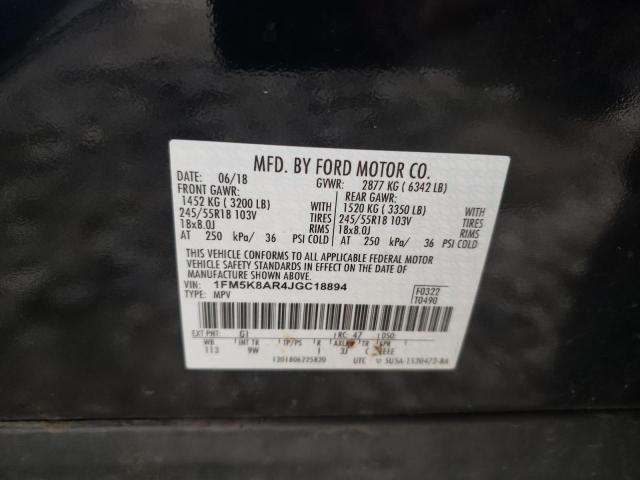 1FM5K8AR4JGC18894 - 2018 FORD EXPLORER POLICE INTERCEPTOR BLACK photo 14