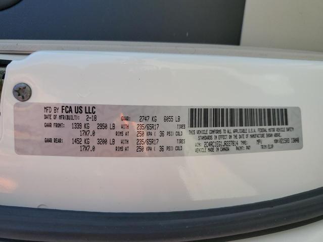 2C4RC1EG1JR227814 - 2018 CHRYSLER PACIFICA TOURING L PLUS WHITE photo 13