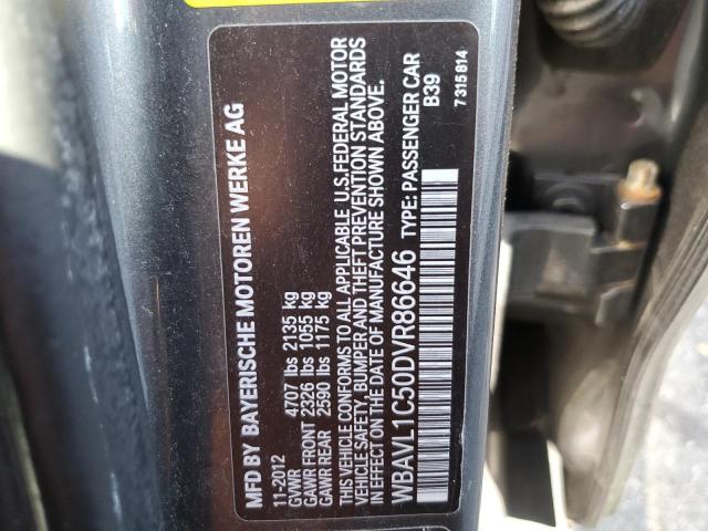 WBAVL1C50DVR86646 - 2013 BMW X1 XDRIVE28I GRAY photo 12