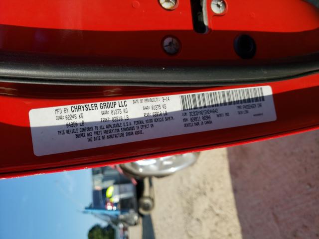 2C3CDYAG1EH244842 - 2014 DODGE CHALLENGER SXT RED photo 10