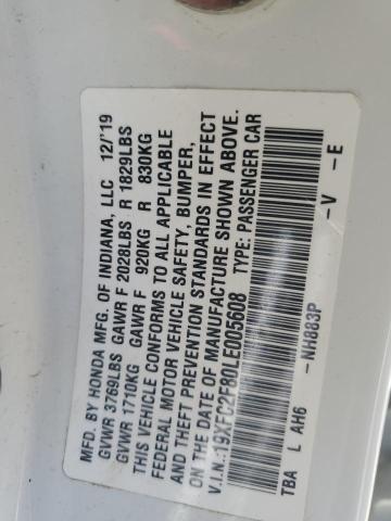 19XFC2F80LE005608 - 2020 HONDA CIVIC SPORT 白色 照片 13