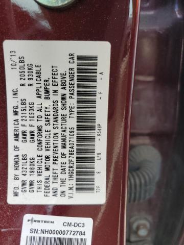 1HGCR2F78EA071095 - 2014 HONDA ACCORD EX MAROON photo 12