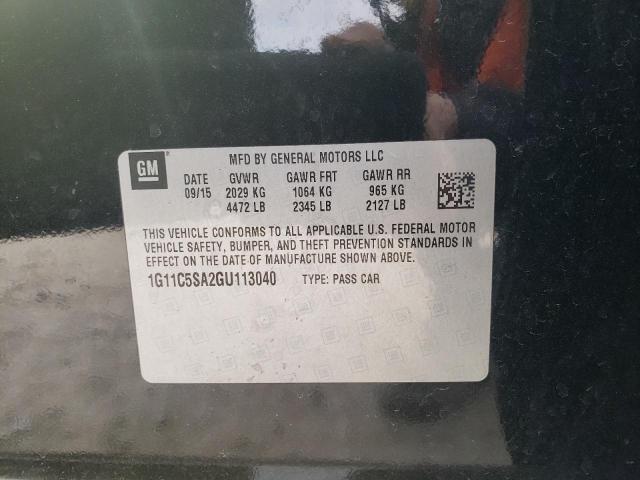 1G11C5SA2GU113040 - 2016 CHEVROLET MALIBU LIM LT 黑色 照片 12