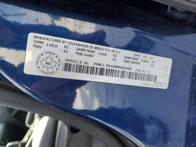 3VWLL7AJ5BM025946 - 2011 VOLKSWAGEN JETTA TDI BLUE photo 13