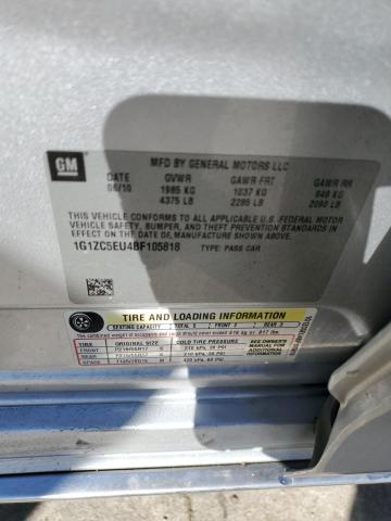 1G1ZC5EU4BF105818 - 2011 CHEVROLET MALIBU 1LT SILVER photo 12