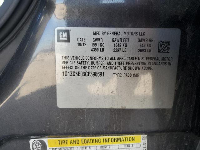 1G1ZC5E03CF398691 - 2012 CHEVROLET MALIBU 1LT 灰色 照片 13