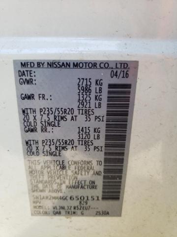 5N1AR2MM4GC650151 - 2016 NISSAN PATHFINDER S WHITE photo 14