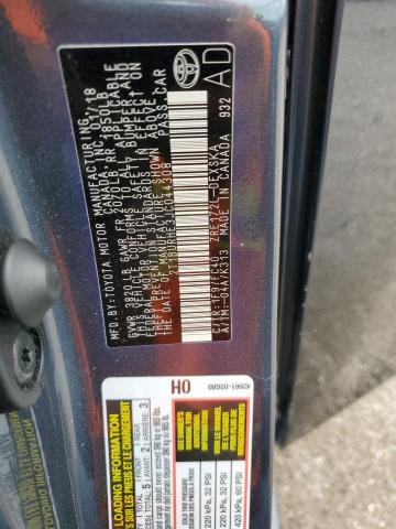 2T1BURHE3JC044308 - 2018 TOYOTA COROLLA L BLUE photo 12