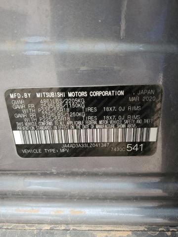 JA4AD3A33LZ041347 - 2020 MITSUBISHI OUTLANDER SE Gümüş foto 12