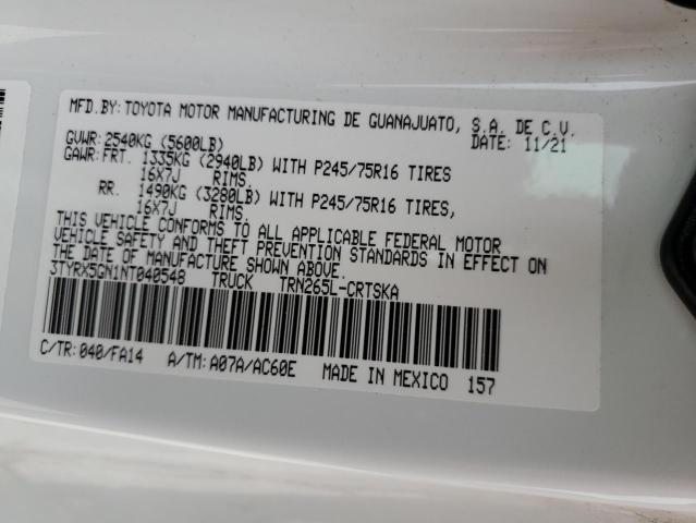 3TYRX5GN1NT040548 - 2022 TOYOTA TACOMA ACCESS CAB თეთრი ფოტო 13