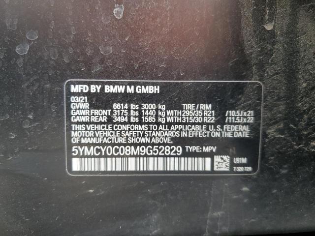 5YMCY0C08M9G52829 - 2021 BMW X6 M BLACK photo 13