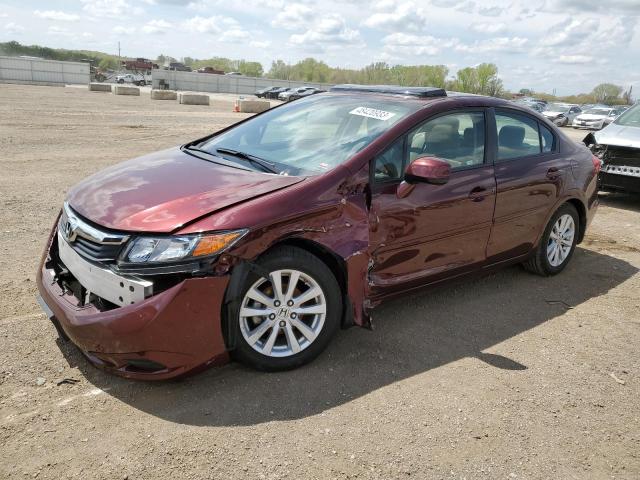 19XFB2F92CE041635 - 2012 HONDA CIVIC EXL BURGUNDY photo 1