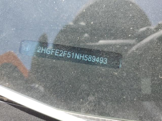 2HGFE2F51NH589493 - 2022 HONDA CIVIC SPORT 红色 照片 12