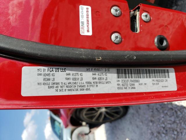 2C3CDZFJ7GH289863 - 2016 DODGE CHALLENGER R/T SCAT PACK RED photo 12