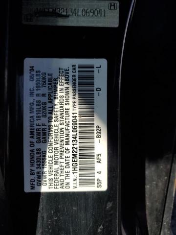 1HGEM22134L069041 - 2004 HONDA CIVIC DX VP BLACK photo 13