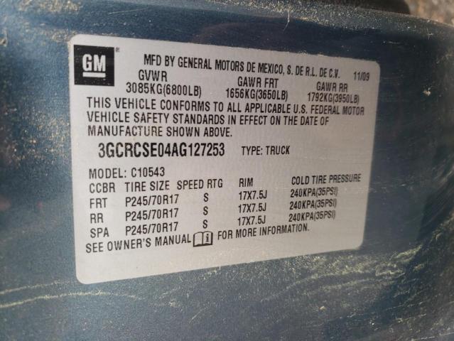 3GCRCSE04AG127253 - 2010 CHEVROLET silverado C1500 LT BLUE photo 12