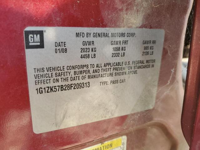 1G1ZK57B28F209313 - 2008 CHEVROLET MALIBU LTZ 勃艮第红 照片 12