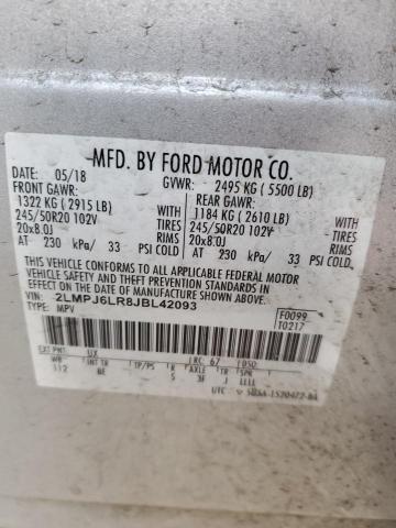 2LMPJ6LR8JBL42093 - 2018 LINCOLN MKX RESERVE فضي صورة 13