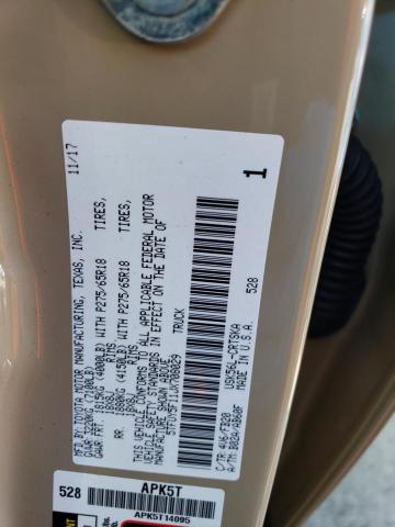 5TFUY5F11JX708029 - 2018 TOYOTA TUNDRA DOUBLE CAB SR/SR5 TAN photo 12