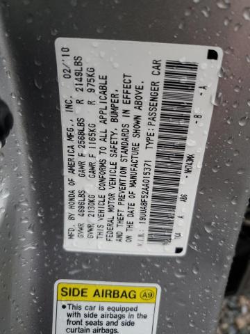 19UUA8F52AA015371 - 2010 ACURA TL SILVER photo 12