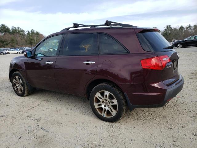 2HNYD28679H500090 - 2009 ACURA MDX TECHNOLOGY MAROON photo 2