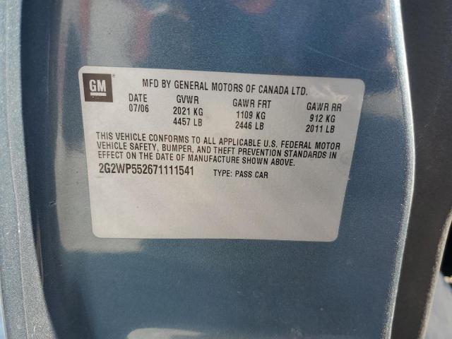 2G2WP552671111541 - 2007 PONTIAC GRAND PRIX 蓝色 照片 13