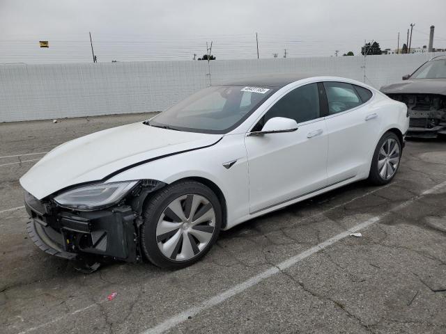 5YJSA1E24MF427775 - 2021 TESLA MODEL S WHITE photo 1