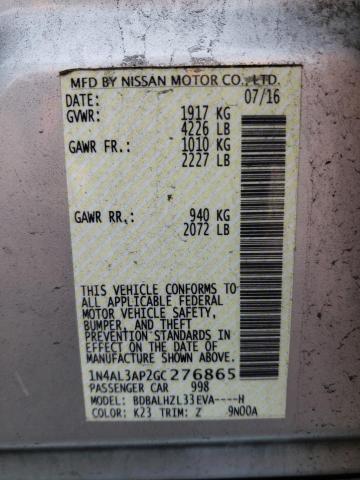 1N4AL3AP2GC276865 - 2016 NISSAN ALTIMA 2.5 SILVER photo 12