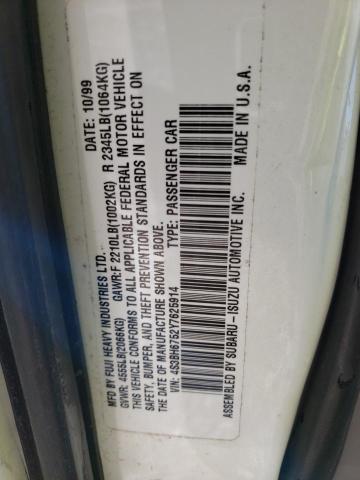 4S3BH6752Y7625914 - 2000 SUBARU LEGACY OUTBACK AWP 白色 照片 13