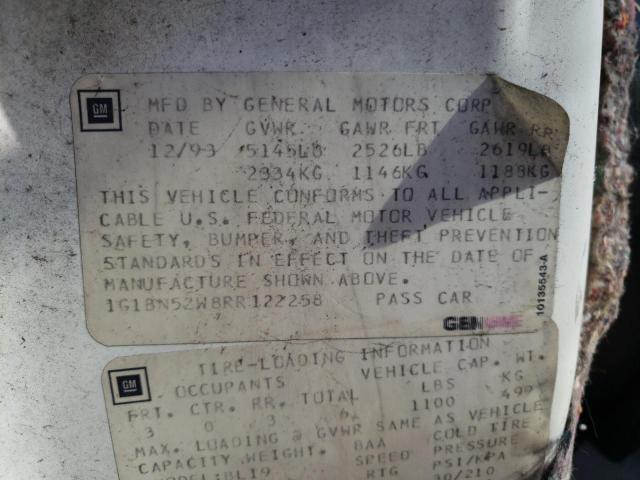 1G1BN52W8RR122258 - 1994 CHEVROLET CAPRICE CLASSIC LS WHITE photo 12