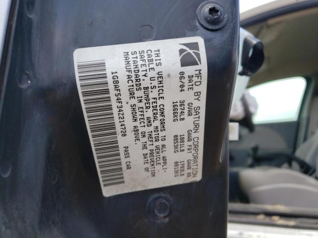 1G8AF54F34Z214720 - 2004 SATURN ION LEVEL 1 WHITE photo 13