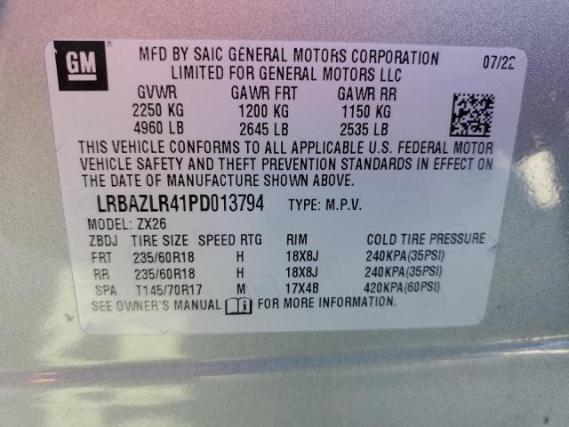 LRBAZLR41PD013794 - 2023 BUICK ENVISION PREFERRED SILVER photo 13