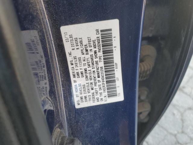 1HGCR3F84DA030296 - 2013 HONDA ACCORD EXL BLUE photo 12