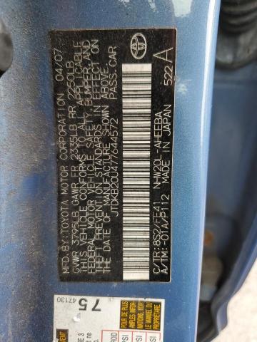 JTDKB20U477644572 - 2007 TOYOTA PRIUS BLUE photo 12