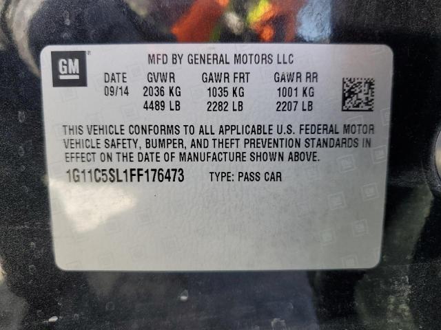 1G11C5SL1FF176473 - 2015 CHEVROLET MALIBU 1LT BLACK photo 12