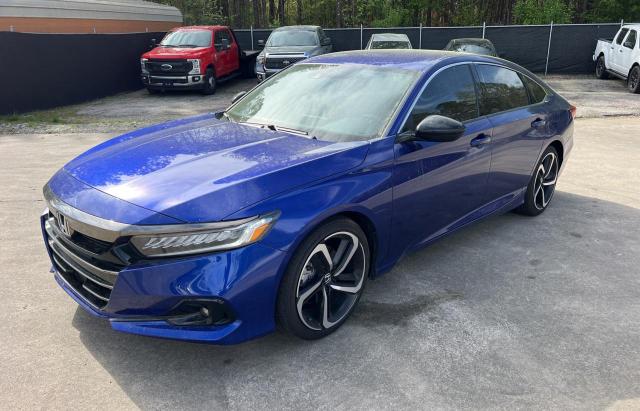 1HGCV1F38MA087640 - 2021 HONDA ACCORD SPORT BLUE photo 2