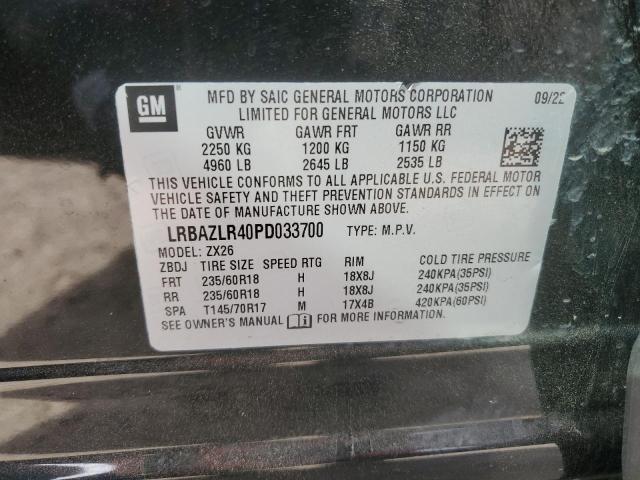 LRBAZLR40PD033700 - 2023 BUICK ENVISION PREFERRED შავი ფოტო 13