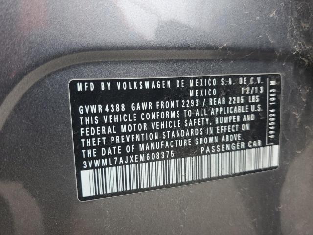 3VWML7AJXEM608375 - 2014 VOLKSWAGEN JETTA TDI GRAY photo 12