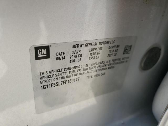 1G11F5SL7FF169177 - 2015 CHEVROLET MALIBU LTZ ვერცხლისფერი ფოტო 12