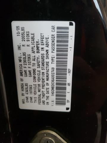 1HGCM82636A002749 - 2006 HONDA ACCORD EX BLACK photo 12