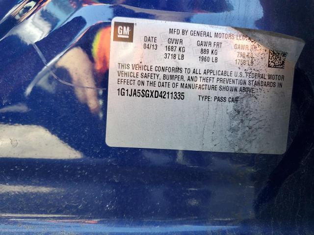 1G1JA5SGXD4211335 - 2013 CHEVROLET SONIC LS BLUE photo 12